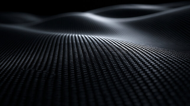 Abstract Dark Carbon Fiber Wave Surface Texture Background