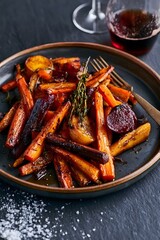 Fototapeta premium Braised Root Vegetables