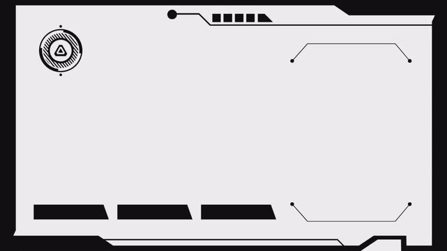 Futuristic Digital Interface Display Panel with Minimalist Sci-Fi HUD Elements for Gaming and Technology Data Visualization