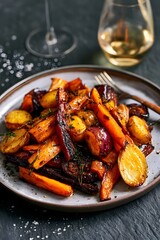 Fototapeta premium Braised Root Vegetables