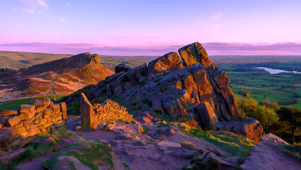 Fototapeta premium Sunset at The Roaches, Peak District National Park