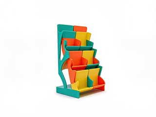 Naklejka premium Funky magazine rack, on a clean isolated pure white background.