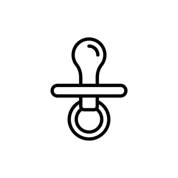 Baby pacifier dummy line icon for infant care products.