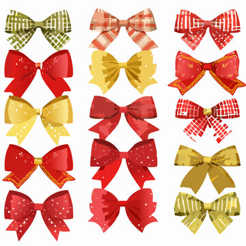 set of red bows