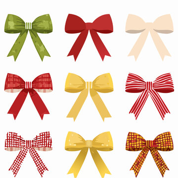 set of red bows
