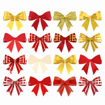 set of red bows