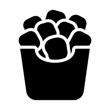 popcorn chicken glyph icon