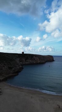 Cala Domestica Coastal Landscape Seen From Above in Sardinia