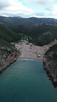 Cala Domestica Coastal Landscape Seen From Above in Sardinia