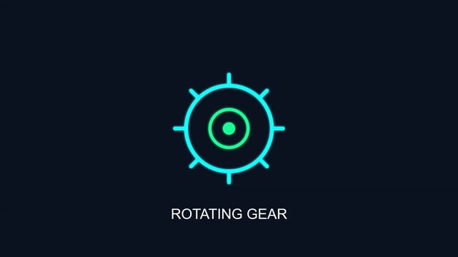 Gear icon rotates in a circular motion to represent a system process or a computer loading task.