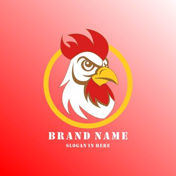 A cute vector logo illustration of a free-range chicken gazing towards business profits.
