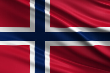 Fototapeta premium Waving national flag of Norway background.