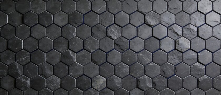 Dark Hexagonal Pattern Background Texture.
