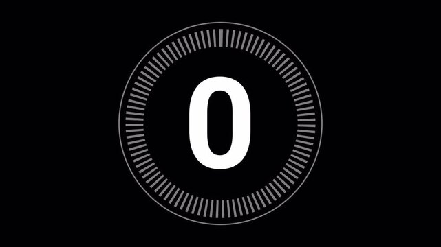 5 Second Countdown Timer with Bold Red Circular Progress Ring on Transparent Background