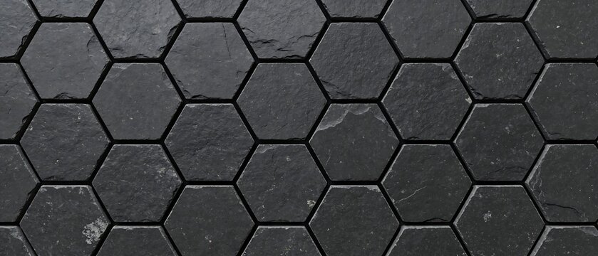 Dark Hexagonal Tile Pattern Background.
