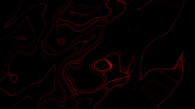 Abstract dark red fluid marble line background. Glowing red liquid wave outline pattern design. Modern minimalist luxury topographic map backdrop.