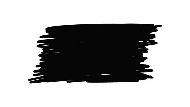 Black hand drawn marker scribble stroke stain on transparent background. For banner background, highlight box, text space, label, sale badge, quote frame, and social media graphics. Hatching texture