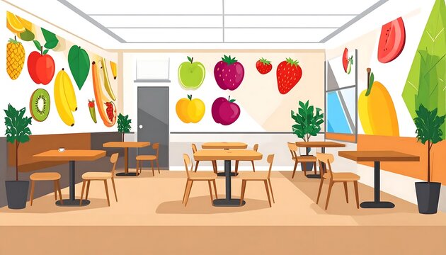 Bright classroom with colorful alphabet decorations and wooden furniture.