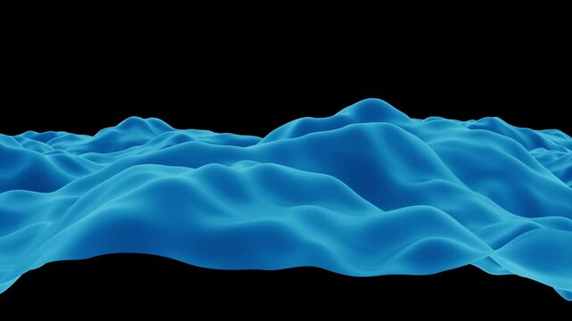 Blue Glowing Liquid Ocean Wave - Dynamic Seamless Loop Background