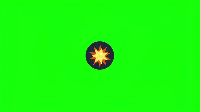 2D green screen explosion effect animation, cartoon style