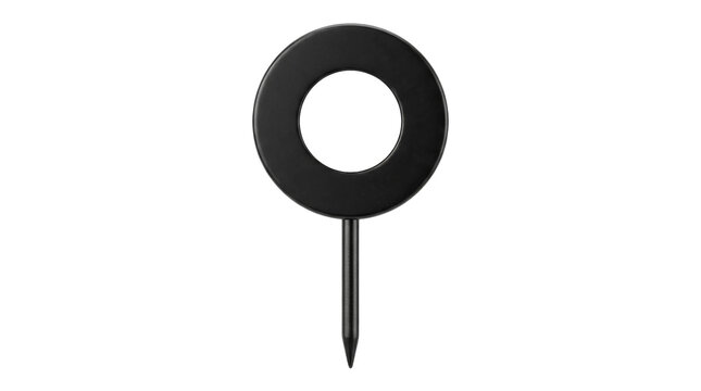 Black circular marker pin with a sharp pointed end for easy insertion