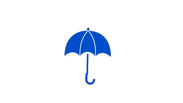 Blue Umbrella Icon Isolated with Smooth Shape and Simple Outline, Symbol of Protection, Shelter, Rainy Season, Weather Safety, Security and Being Prepared for Changing Conditions