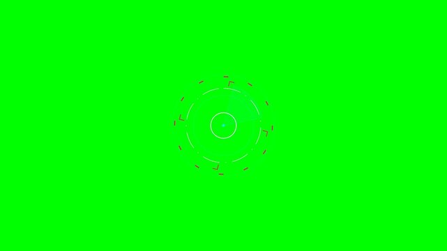 Abstract circular geometric pattern on a vibrant green chroma key background