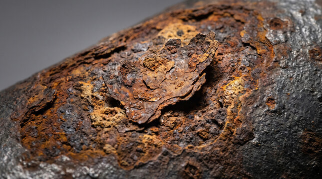 Iron Rust After Oxidation Scientific Macro Photography Chemical Reaction Result Corrosion Surface Texture