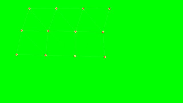A digital pattern lock grid with a connected sequence on a green background