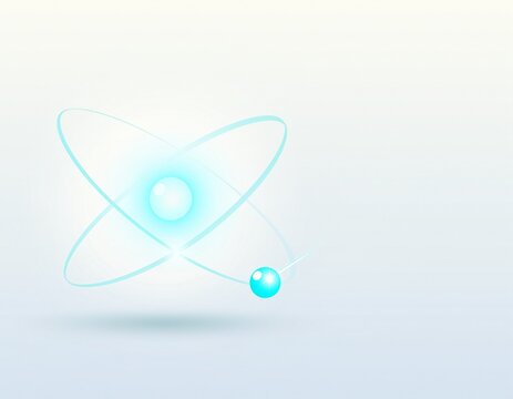 Glowing atom model representing science and technology