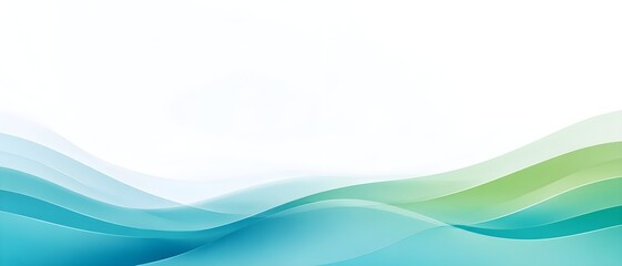 Fototapeta premium Environmental Future Blue Teal Waves Banner for Climate Technology