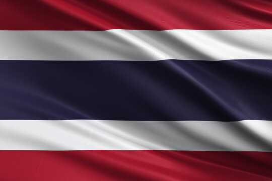 Waving national flag of Thailand background