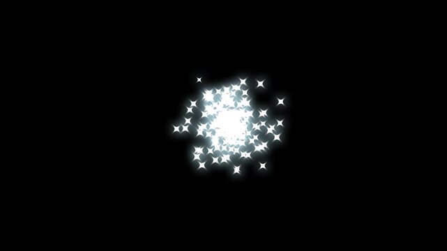 white glitter sparkle stars twinkle burst, magic dust fairy trail animation,Stars trail on black screen, shiny and glitter sparks 4k.video.
