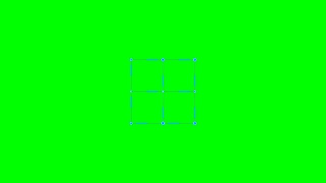 A digital graphic user interface bounding box isolated on green screen background