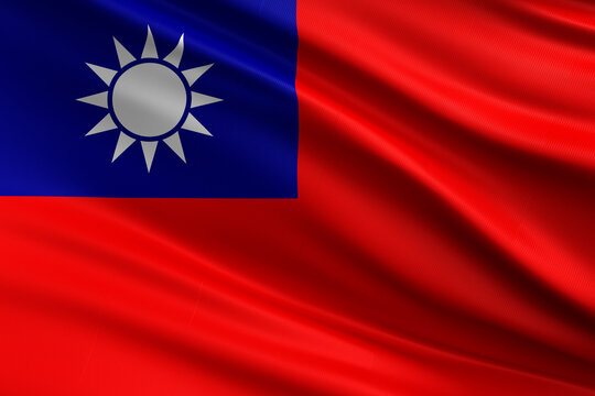 Waving national flag of Taiwan background.