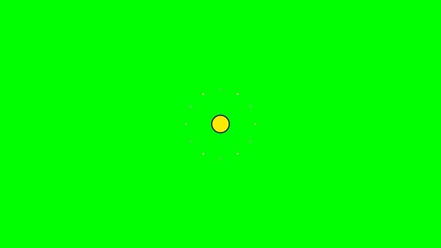Minimalist yellow circular icon centered on a solid bright green background