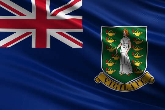 Waving flag of British Virgin Islands background.