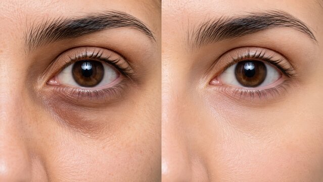 Under-eye before and after dark circle treatment