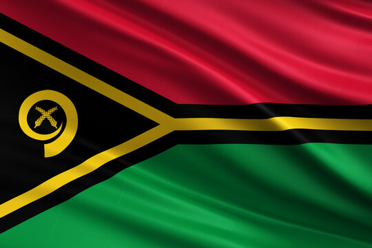 Waving national flag of Vanuatu background.