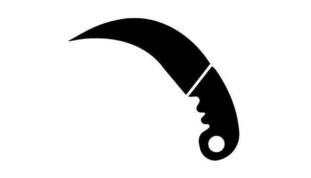 Karambit knife silhouette icon with karambit silhouette tactical isolated