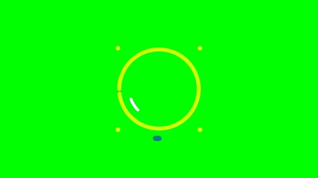 Abstract circular logo design featuring concentric rings on green background
