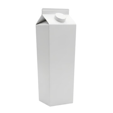 Empty white cardboard milk carton isolated on white background