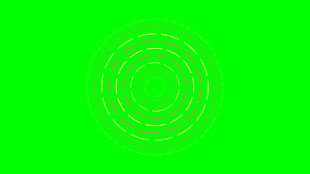 Concentric circles of dashed lines forming a glowing radial pattern effect