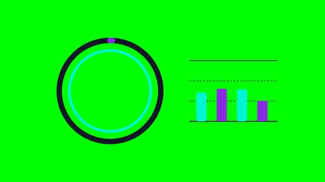 Minimalist digital data visualization elements on a vibrant green background