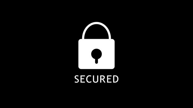 Simple white padlock icon design representing security and protection for digital interfaces isolated on a transparent background