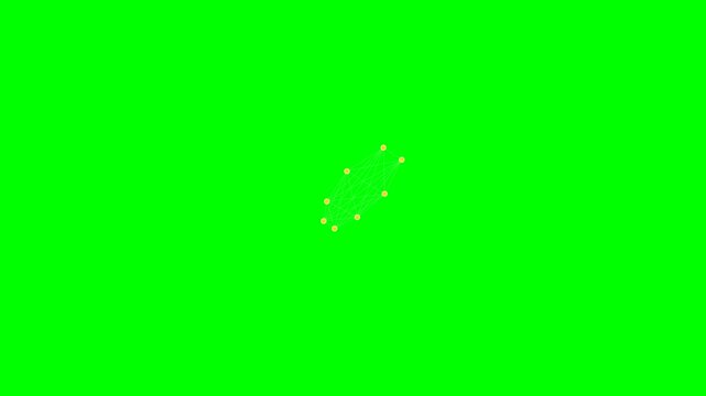 A bright yellow firework explosion effect on a solid green screen background