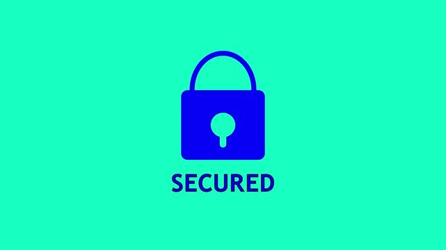 Simple blue padlock icon representing safety and secure access for digital protection and privacy concepts isolated on a transparent background for easy use in web and mobile designs
