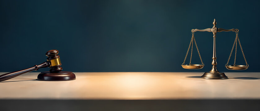 balance et marteau de justice isol&eacute;s