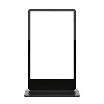 Modern digital photo frame on stand isolated on white background