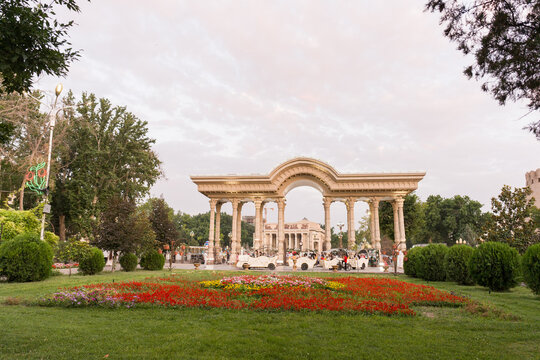 Central Park Entrance Gate in Khujand, Tajikistan